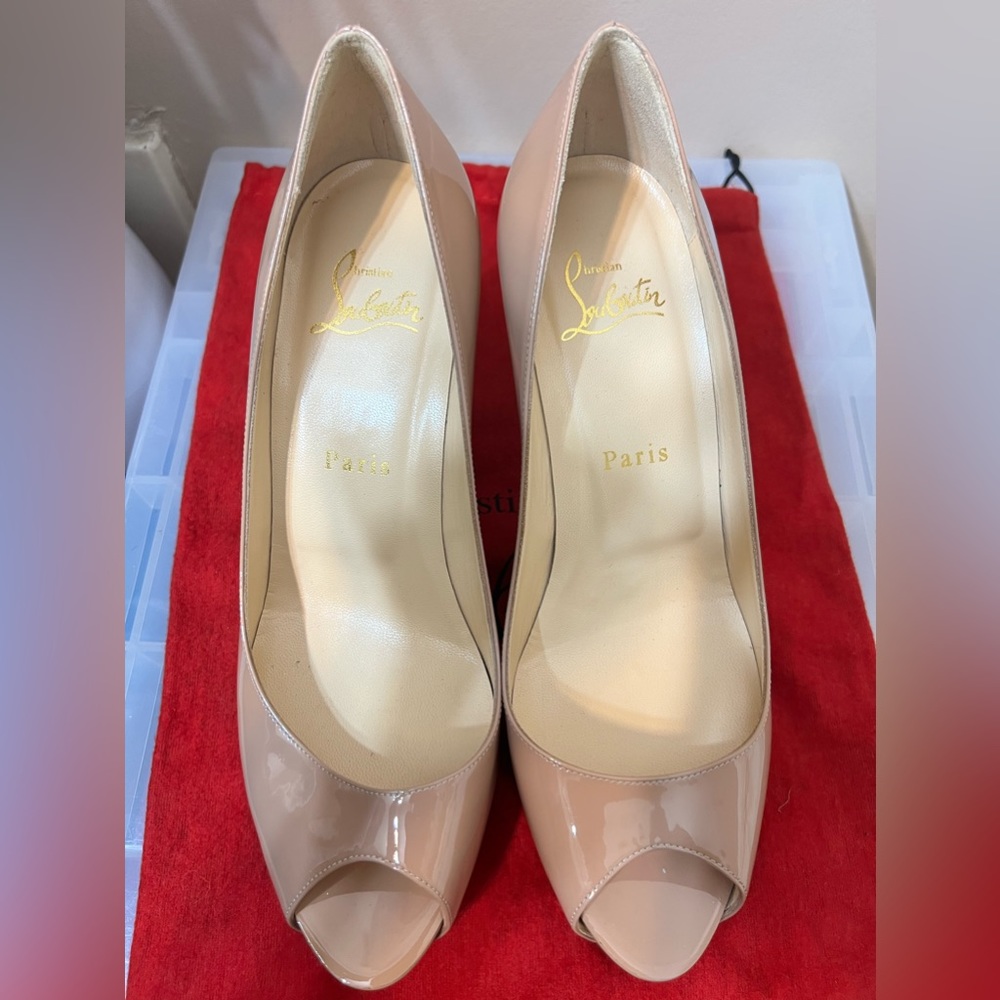 Exc Cond Authentic Christian Louboutin, Lady Claude 85 Peeptoe